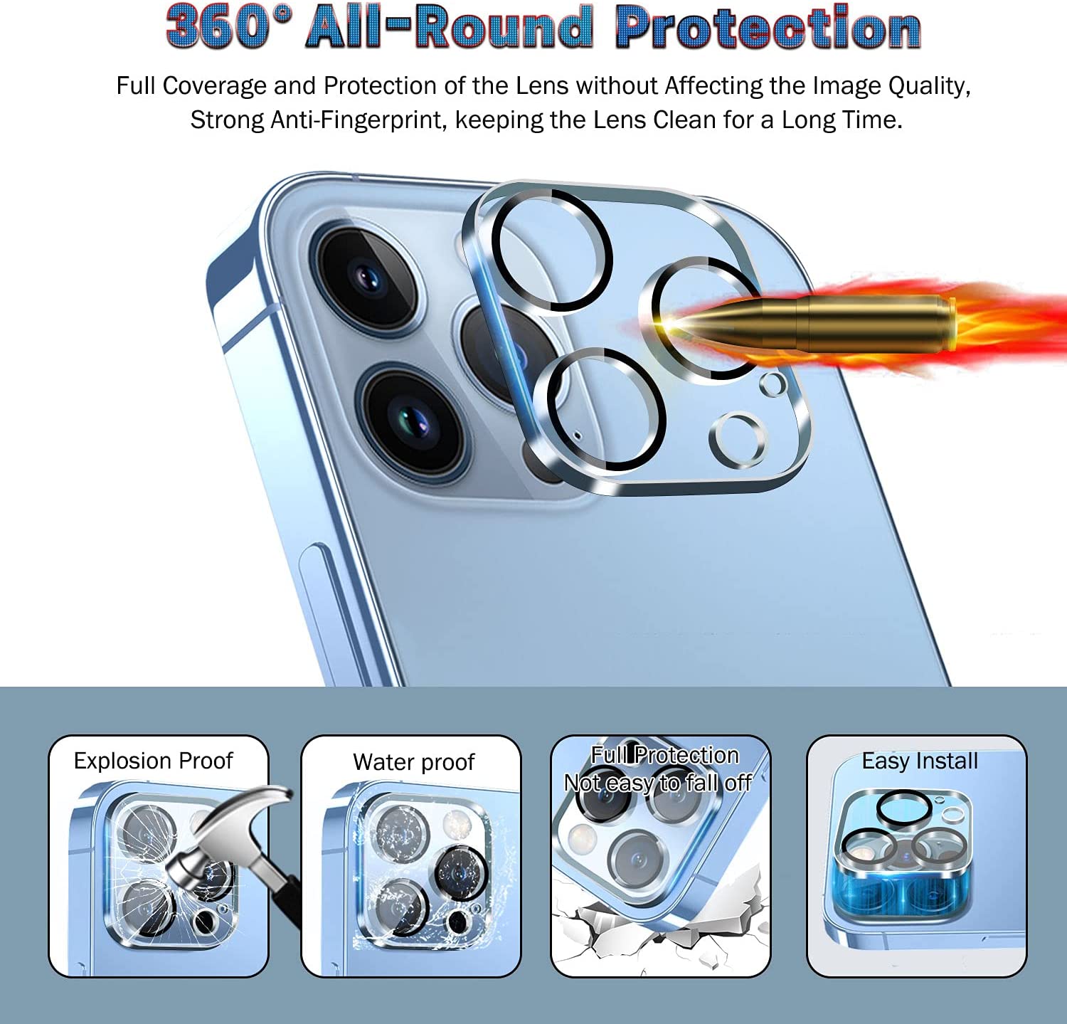 QHOHQ Paquete de 3 protectores de pantalla para iPhone 13 Pro Max de 6.7 pulgadas - Image 4
